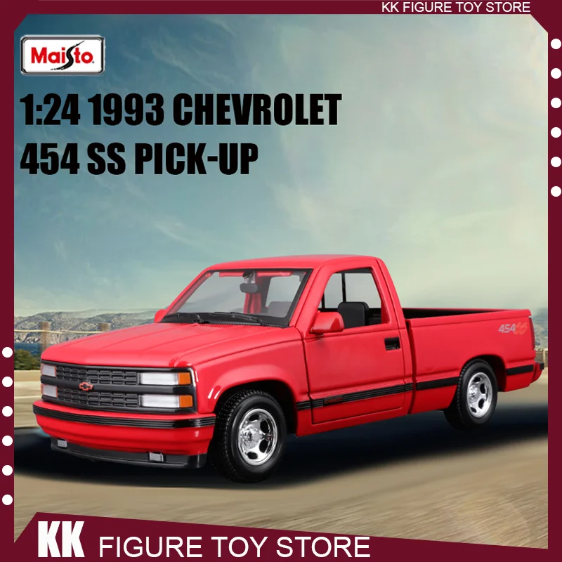 

Пикап Maisto 1:24 1993 Chevrolet 454SS, модель автомобиля под давлением, модель автомобиля из сплава, роскошные спортивные игрушки, подарки на день рождения
