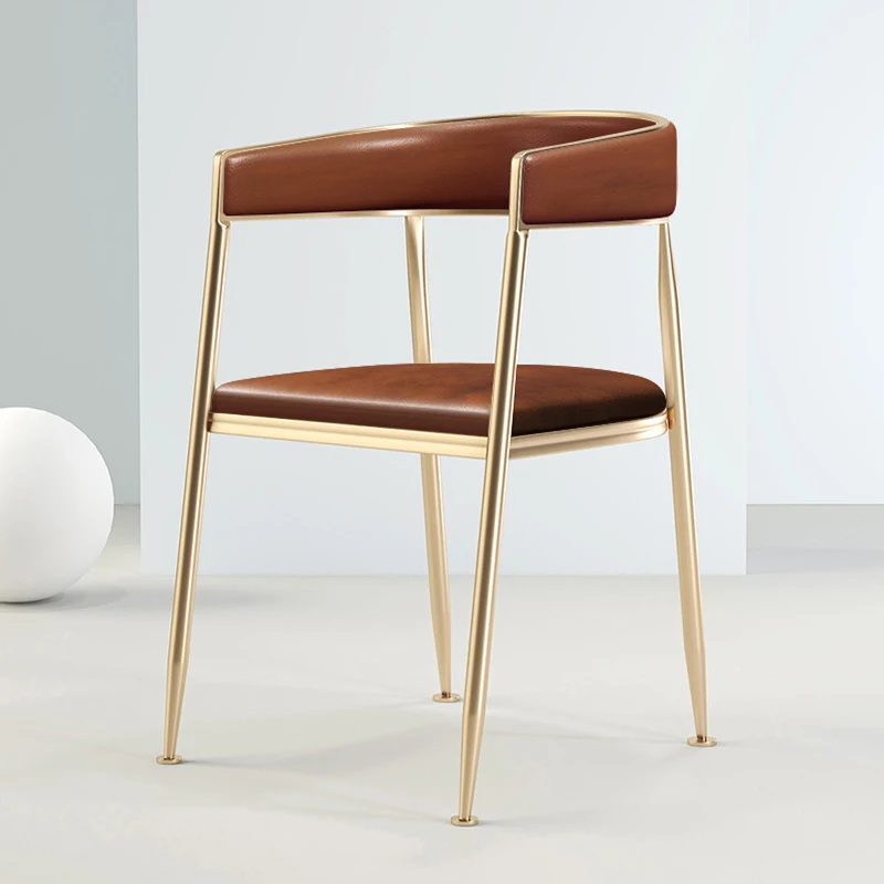 

Расслабляющие кожаные обеденные стулья в скандинавском стиле, винтажное кресло среднего века, кресло для гостиной, индивидуальное кресло, домашняя мебель ZXF