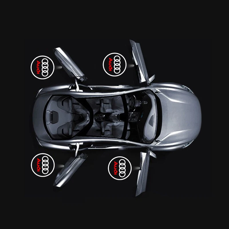 2개 LED 프로젝터 레이저 램프 그림자 조명 자동차 도어 웰컴 라이트 (아우디 A1 A3 A4 A5 A6 A7 A8 Q3 Q5 Q7 S3 S4 S5 S6 S7 RS TT 용)