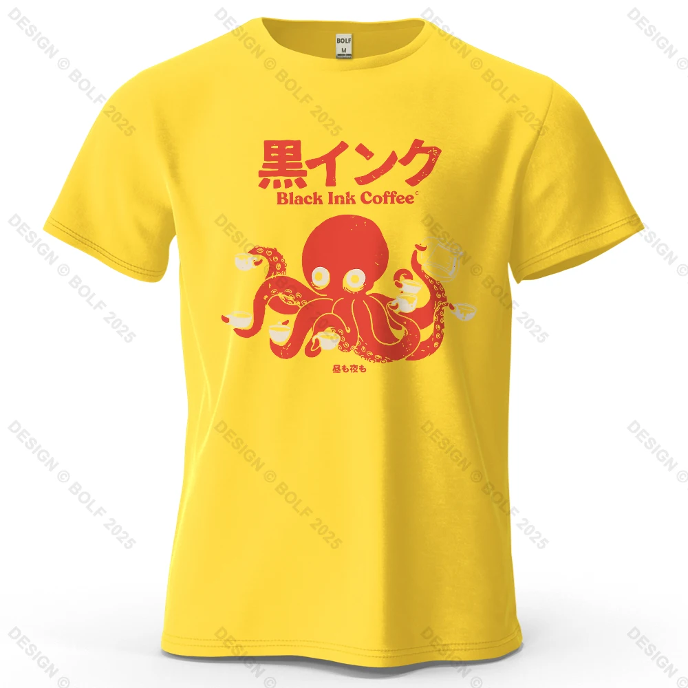 Black Ink Coffee Graphic Oversized Cotton T-Shirt - Unisex Streetwear Tee