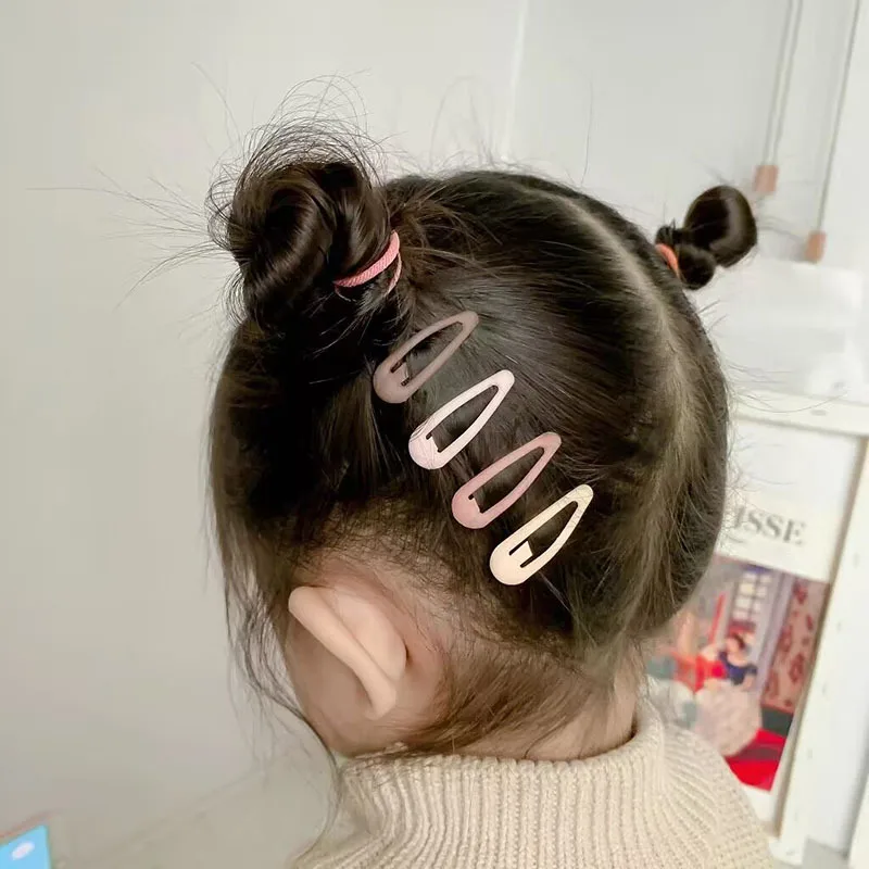 Hair Accessories 10pcs Coffee Color Girls Hairpins Kids Mini Snap Star Drop Click Clack Baby Toddler Hair Clips
