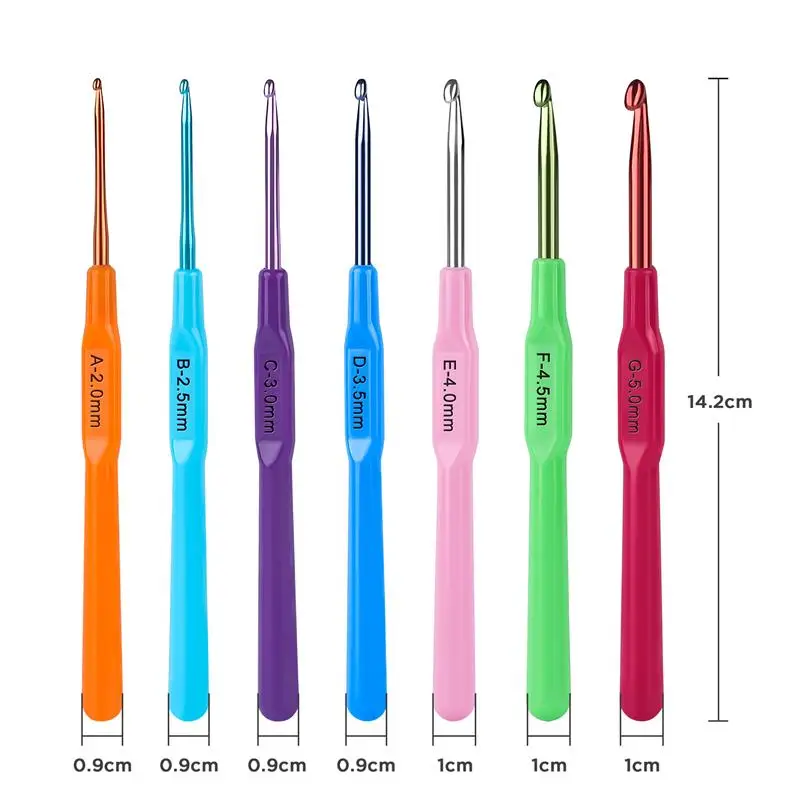 Aluminum Crochet Knitting Needles 2.0-5.0mm Knitting Sewing Tools For Beginners Sweater Needle Weaving Hook Needle