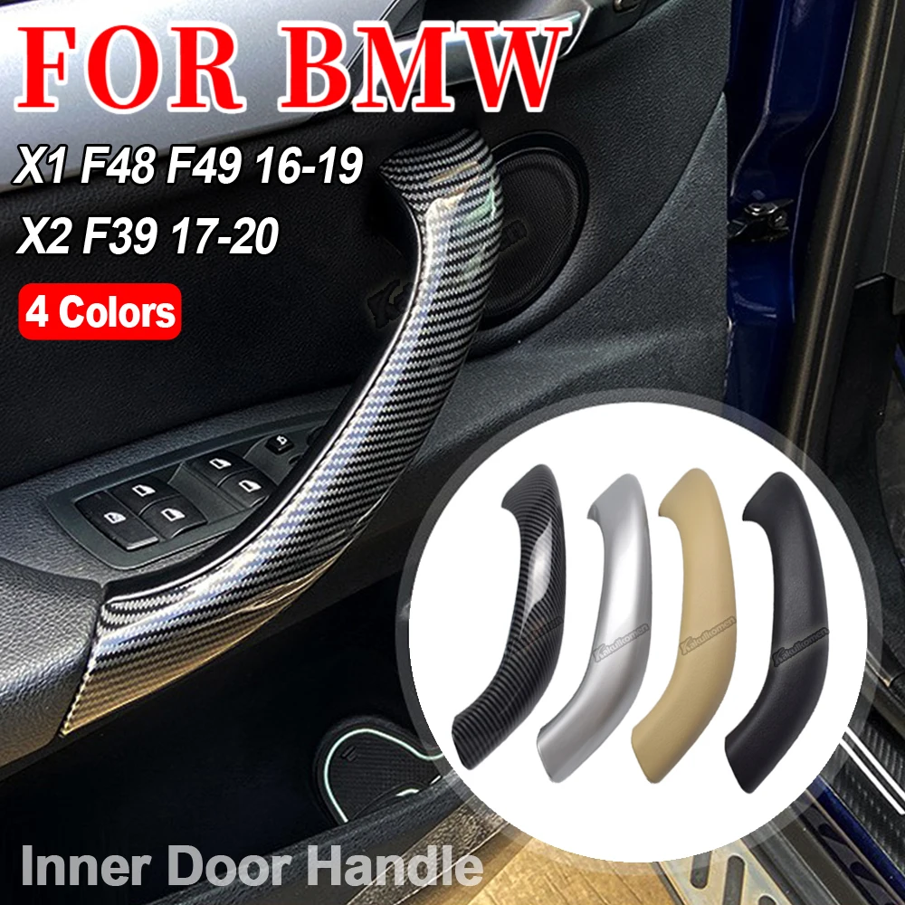 BMW X1 F48 F49 2016-2019 X2 F39 2017-2020 탄소 섬유 인테리어 도어 핸들 자동차 스타일링을위한 고품질 자동차 내부 도어 핸들