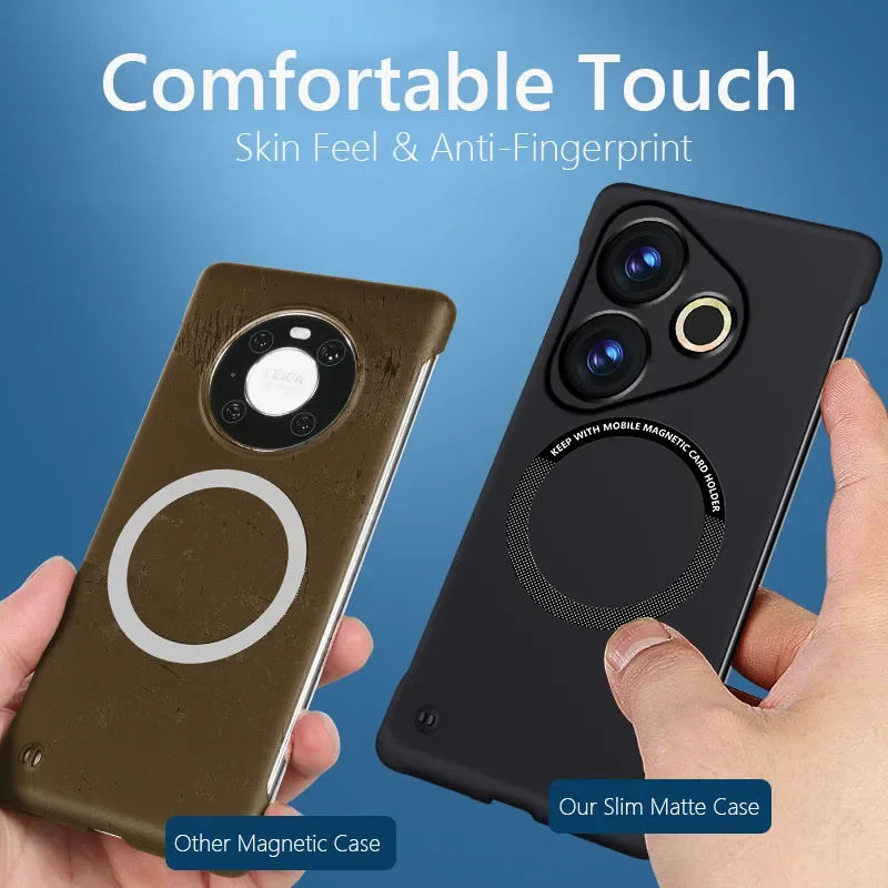 Magnetic Frameless Hard Matte Case with Wireless Charging Support