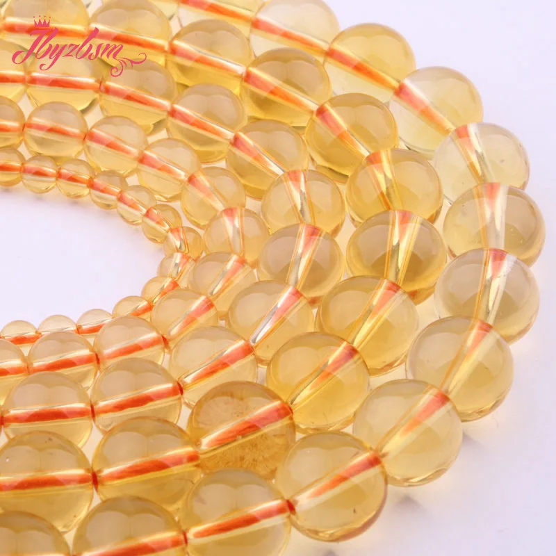 

Citrine Smooth Faceted Yellow Crystal Quartz Stone 15 inches for DIY Accessories Necklace Bracelet Jewelry Making Beads 6/8/10mm