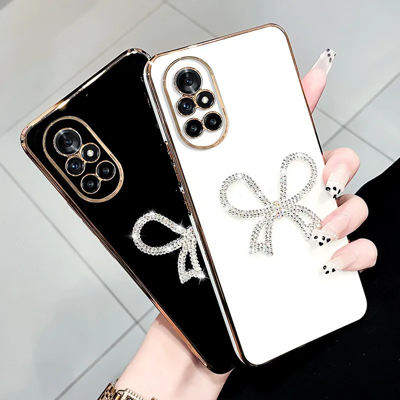 Coque de téléphone de luxe à paillettes avec nœud en diamant pour Samsung Galaxy S25 S23 Ultra Coque en silicone pour Samsung S24ultra S22Plus S21FE S20FE s10_voghion.com