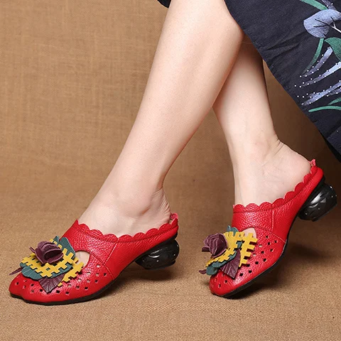 women summer slippers sandals flats hollow design comfortable mules low heels shoes high quality shoes designer loafer