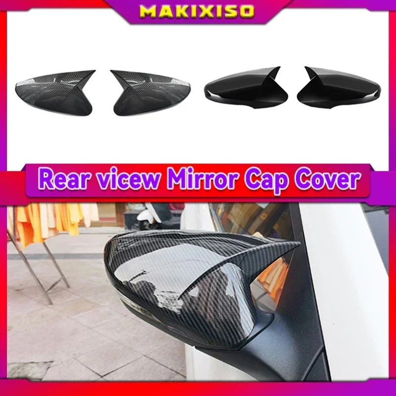 

for Hyundai Elantra 2012-2018 ABS rearview mirror protective shell Chrome carbon fiber decorative horn cover exterior