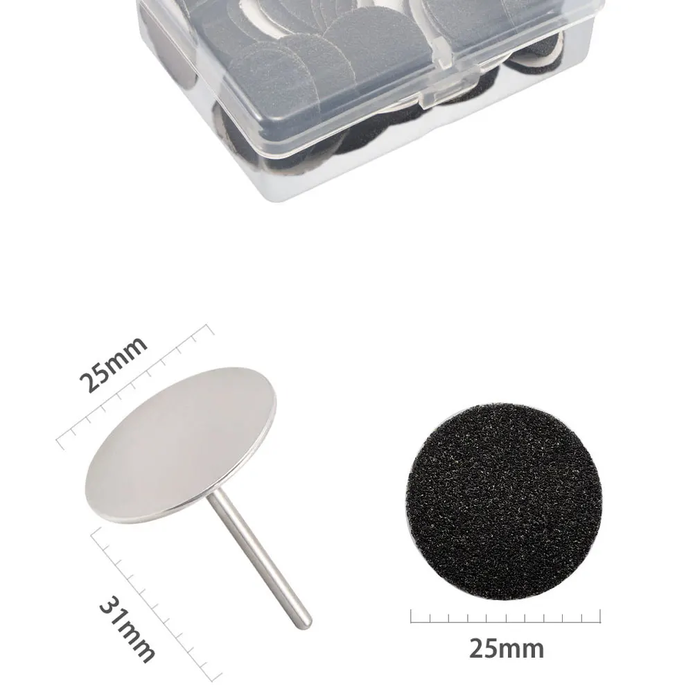 50Pcs Replaceable Sandpaper With Disc For Electric Foot Rasp File 25mm Round Disc Dead Skin Remove Pedicure Tool Sand Paper Disk