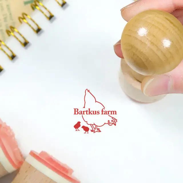 Egg Stamper Chicken Egg Rubber Stamper Egg Labels Wooden Stamps Multi-Functional Fresh Egg Markers Exquisite Egg Marking Inking 2
