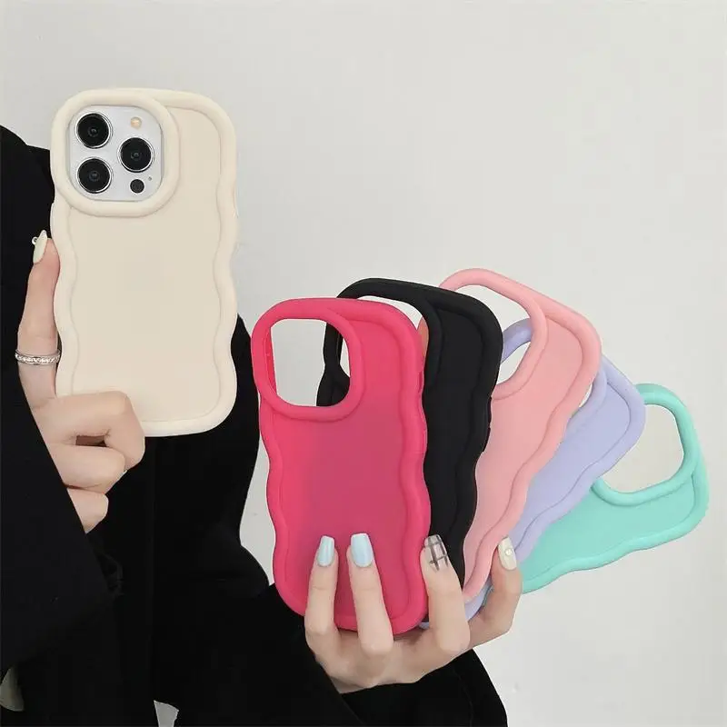 Candy Color Wavy Love Heart Phone Case