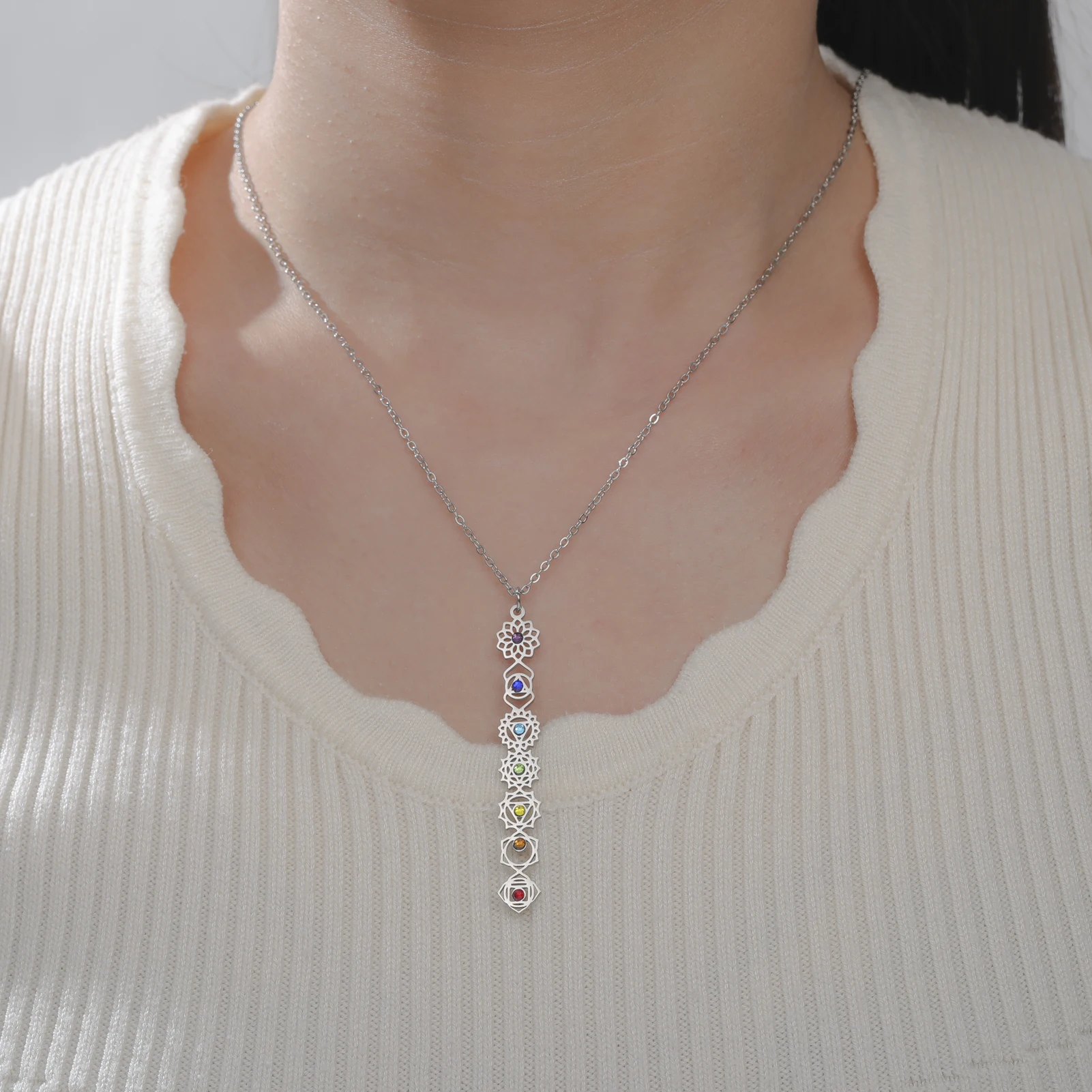 7 Chakra Yoga Pendant Necklace 5