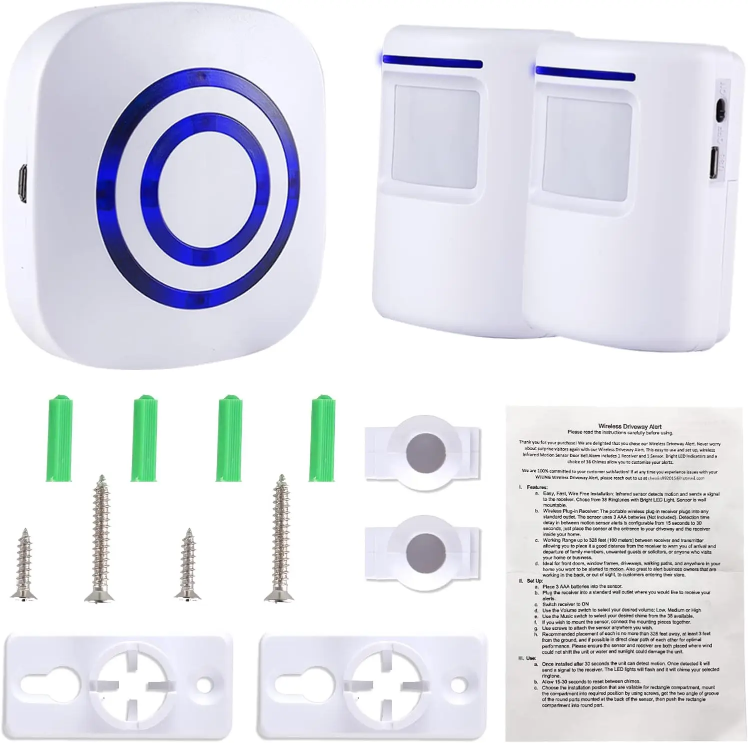 Alarme, Campainha Sem Fio, Kit De Sistema