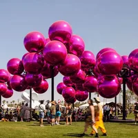 Disco Mirror Balls Inflatable Mirror Balloon Silvery Pink Sphere Pvc Chrome Hanging Giant Shiny Balls Christmas Party Decoration 1