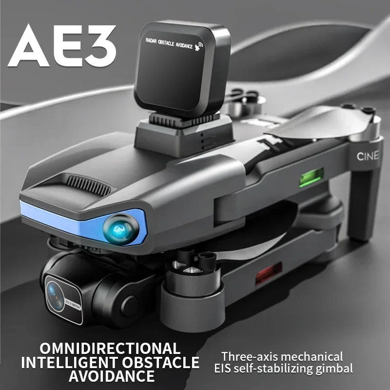 AE3 5G 드론 GPS 8K HD 듀얼 카메라, 3 축 광각 짐벌, 원 키 리턴, 흔들림 방지 레이더, 장애물 회피, 와이파이 스마트 드론