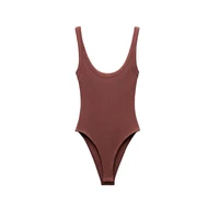 Early Autumn Women's Faion Casual round Ne Base T-irt Vest Street Sle Ribbed One-Piece ort Sve Polyester Fabric - Image 5