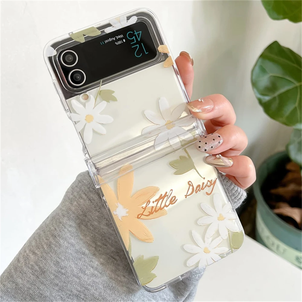Cute Colorful Floral Clear Phone Case with 3D Flower Bead Chain