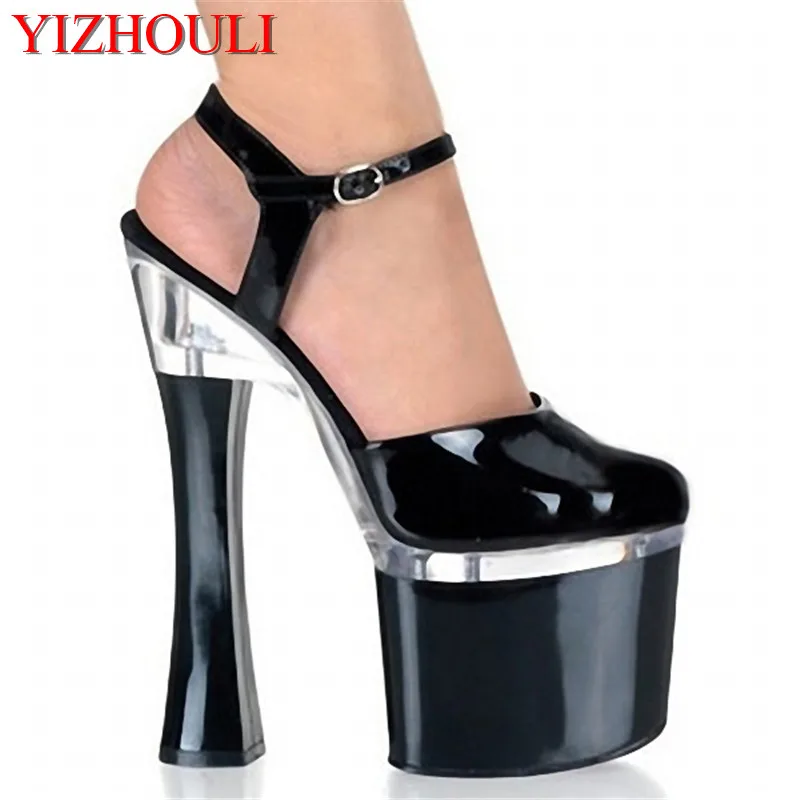 18 cm high heels, square heel sandals, nightclub shoe factory sells new banquet fashion women's dance shoes