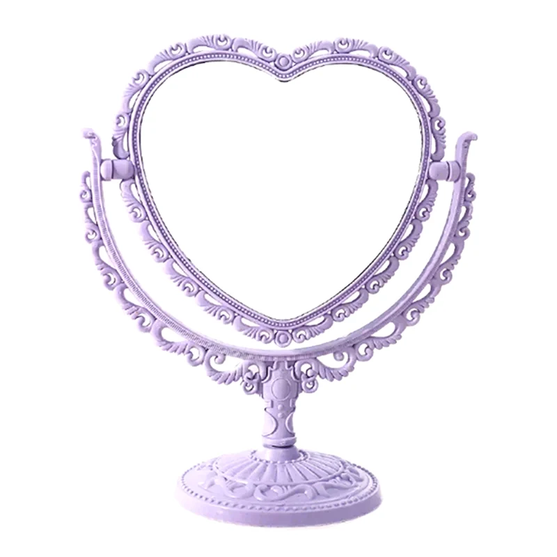 Desktop Makeup Mirror Heart Shape Makeup Vanity Portable Double-side Vanity Mirror Hand Mirror Cosmetic Compact Mirror For Women 5