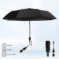 Premium Adjustable UV Protection Sun Umbrella Clamp - Portable and Versatile for Various Outdoor Settings (Black)