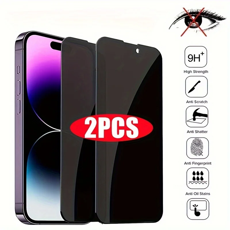 

2Pieces Privacy Tempered Glass for iPhone 15 Pro Max 14 13 12 11 Pro Screen Protector For IPhone 14 7 8 Plus XR XS Max Glass