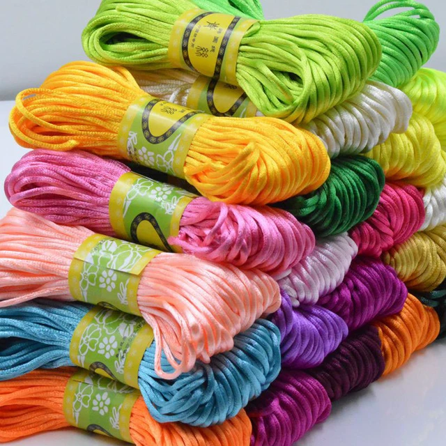 MultiColor 30 Meters Satin Nylon Cord Solid Rope For Jewelry