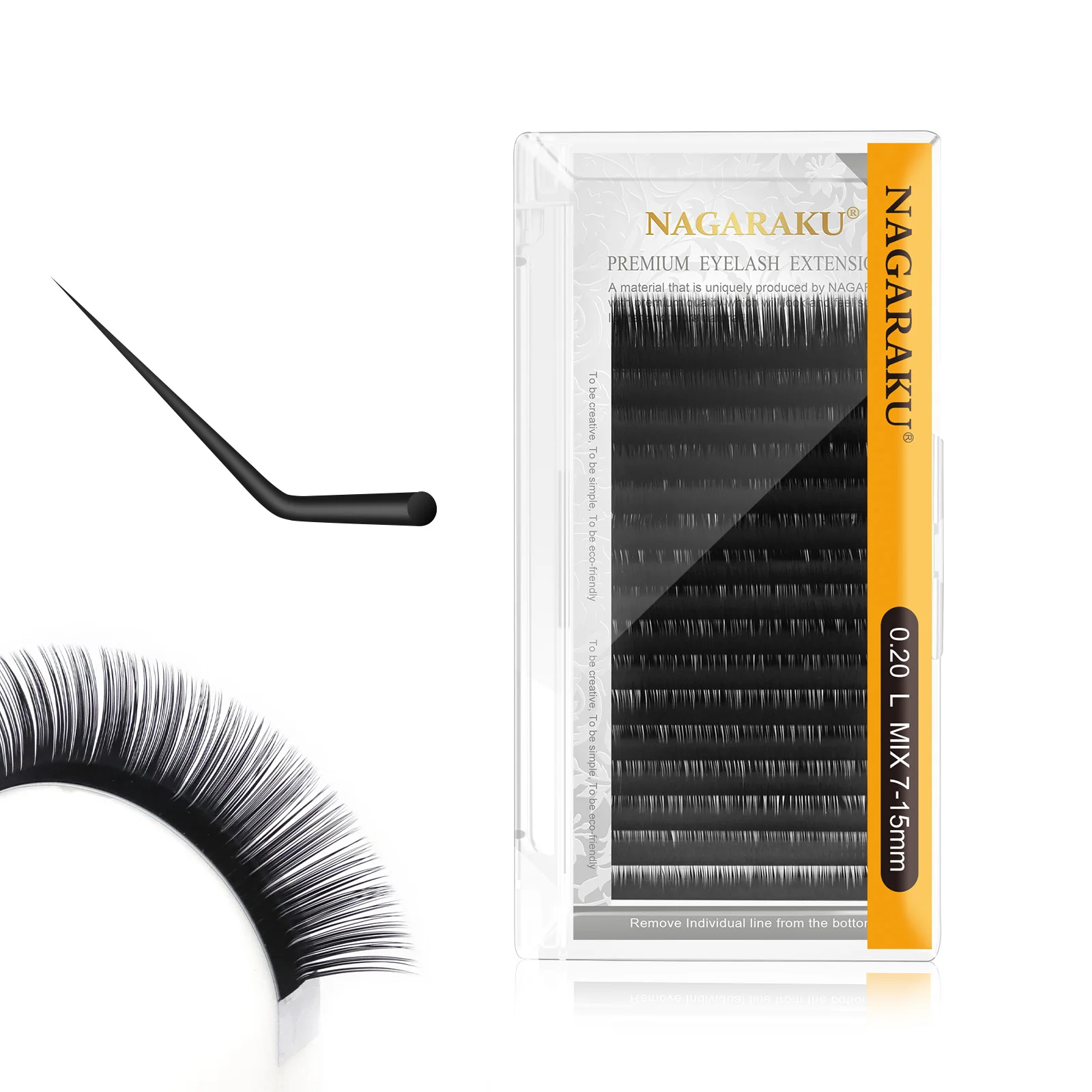 NAGARAKU eyelash extension synthetic mink 16rows/case 7~15mm D N LC L mix premium natural individual makeup maquiagem cilios eyelash extension lashes false eyebrow extensions