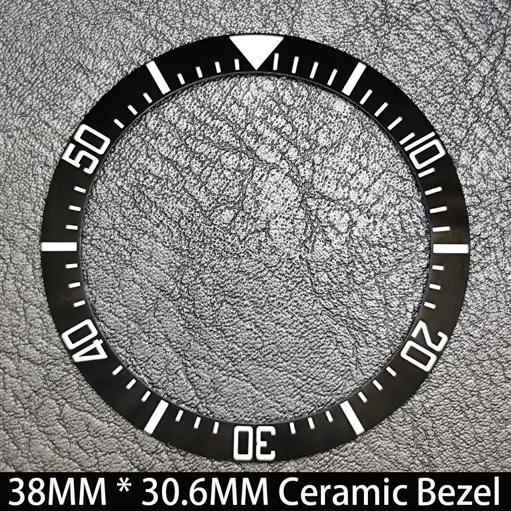 Elegant Blue Luminous Bezel GMT and Diving Watch Insert, Sloping 38mm x 30.6mm Ceramic/Aluminum