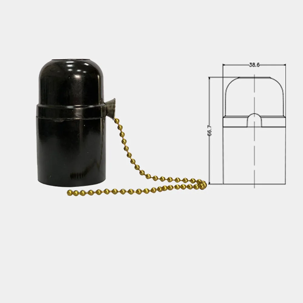 E27 Bakelite Self-locking Light Body with Zipper Switch Lamp Base E27 Full Tooth Lamp holder with Push Button 1pcs bakelite lamp holder