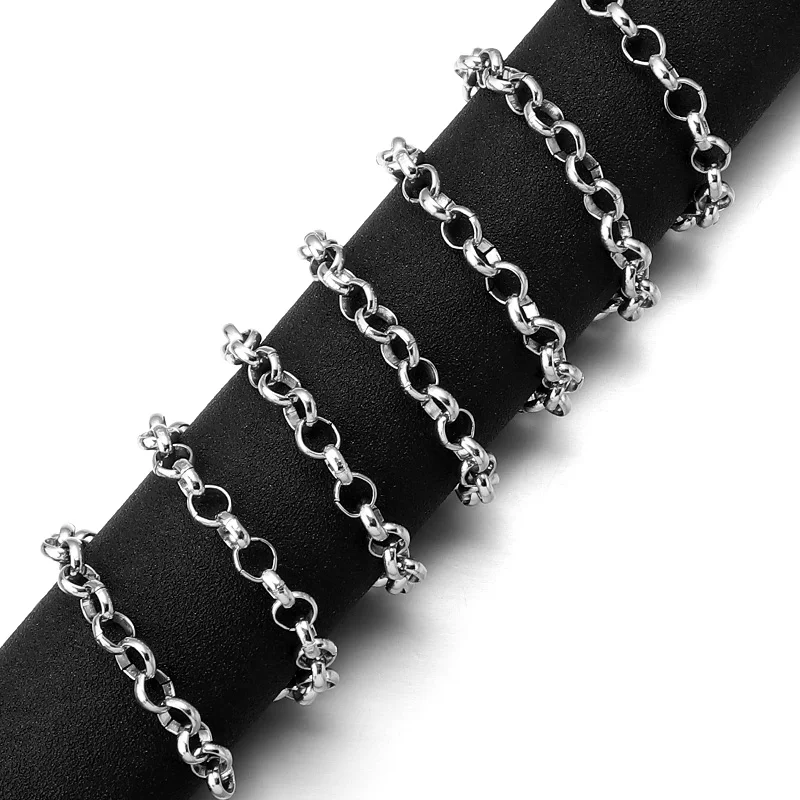 5 Yards/Rollen vergoldete Halskette Rolo-Ketten Bulk Aluminium-Kreuzketten für die Schmuckherstellung Starke Gliederkette DIY-Armband – Detail 7