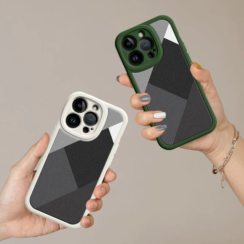 Простой чехол для iPhone 15 14 13 12 11 Pro Max Plus 13 Mini X XR XS MAX 8 7, модные красивые кожаные мягкие защитные чехлы