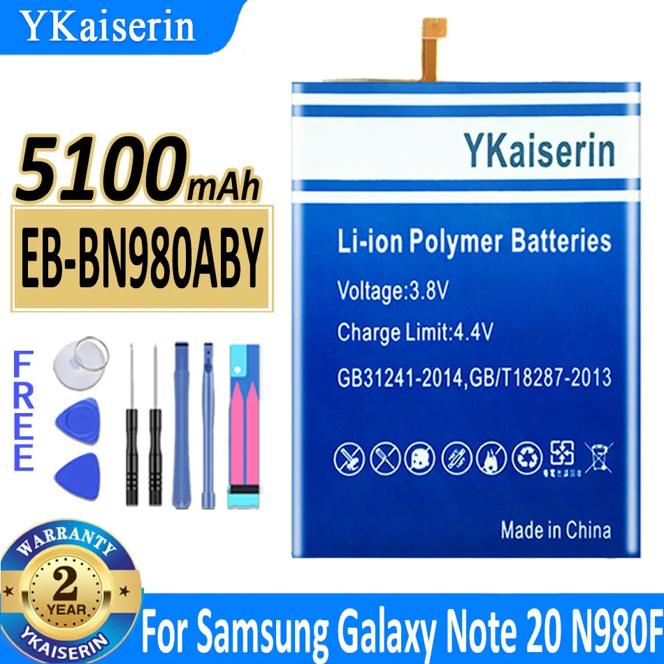 

YKaiserin EB-BN980ABY EBBN980ABY 5100mAh Replacement Battery for SAMSUNG Galaxy Note 20 Note20 N980 N980F SM-N980F/DS Batteries