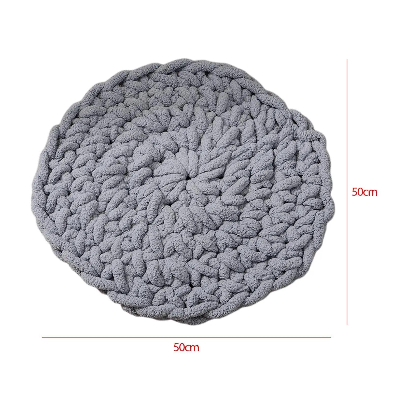 Knitted Meditation Cushion Floor Cushion Decorative Versatile Reading Cushion 50x50cm Sitting Mat for Garden Office Lightweight