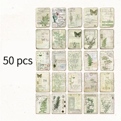50-Pack Vintage Decorative Paper for Scrapbooking and Crafting (C)