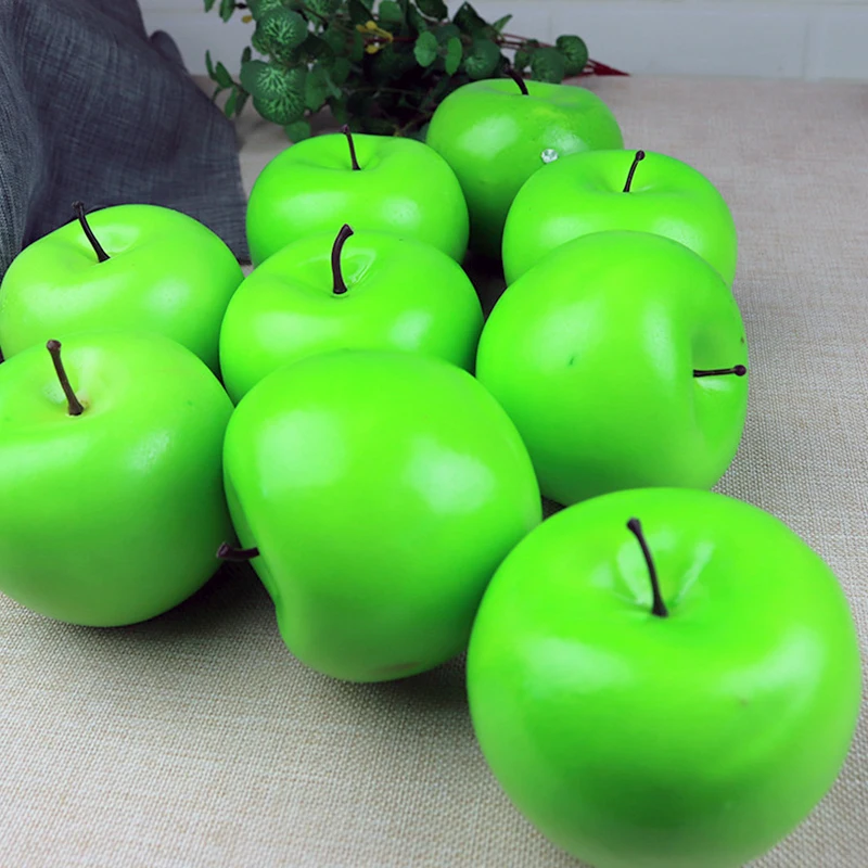 High Simulation Fruit Plastic Fake Apples Red Green Photo Props Fruit Home Artificial Varietal Shop Model Dec artificial fruits and vegetables