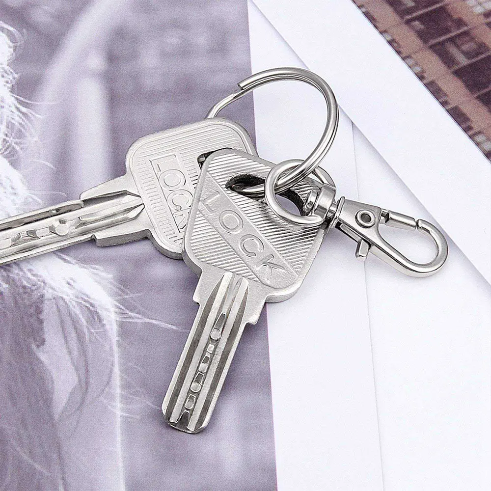 Swivel Lobster Clasp Stainless Steel Key Ring Clasp Portable Dring Snap Buckle Jewelry DIY Crafts Lanyard Chain 25/50/100/200Pcs spring ring clasp metal lobster claw clasps metal keyring clasp snap hook keychain rings metal keyring snap hook