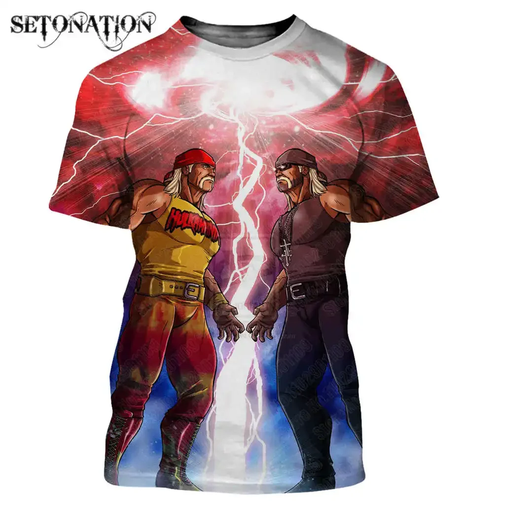thumbnail image 1 of Camiseta personalizada con estampado 3D de Hulk Hogan para hombre y mujer, ropa de calle de estilo Harajuku, tops de verano, 1 of 4