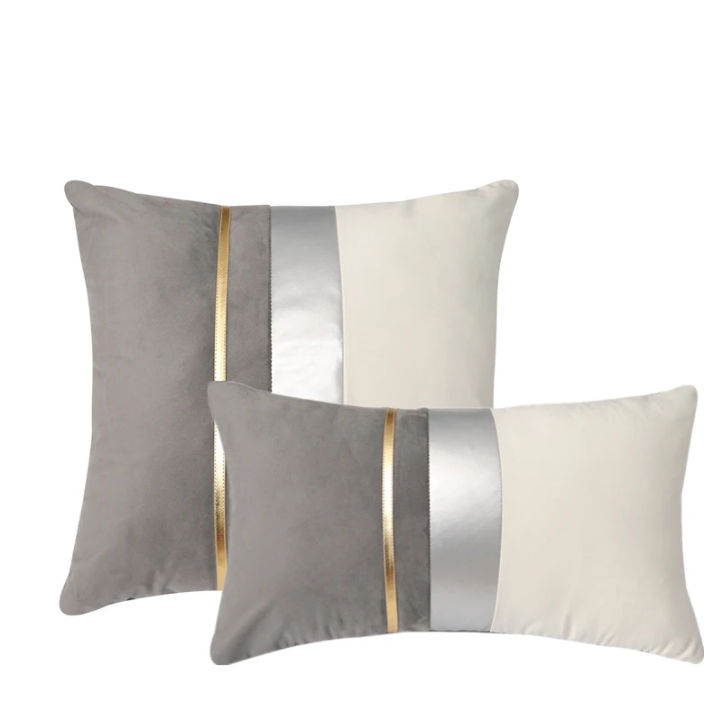 Luxury Velvet Cushion Cover, Patchwork Design Pillow Case, Home Decor, Sofa Pillows, 45x45cm, 30x50cm 5