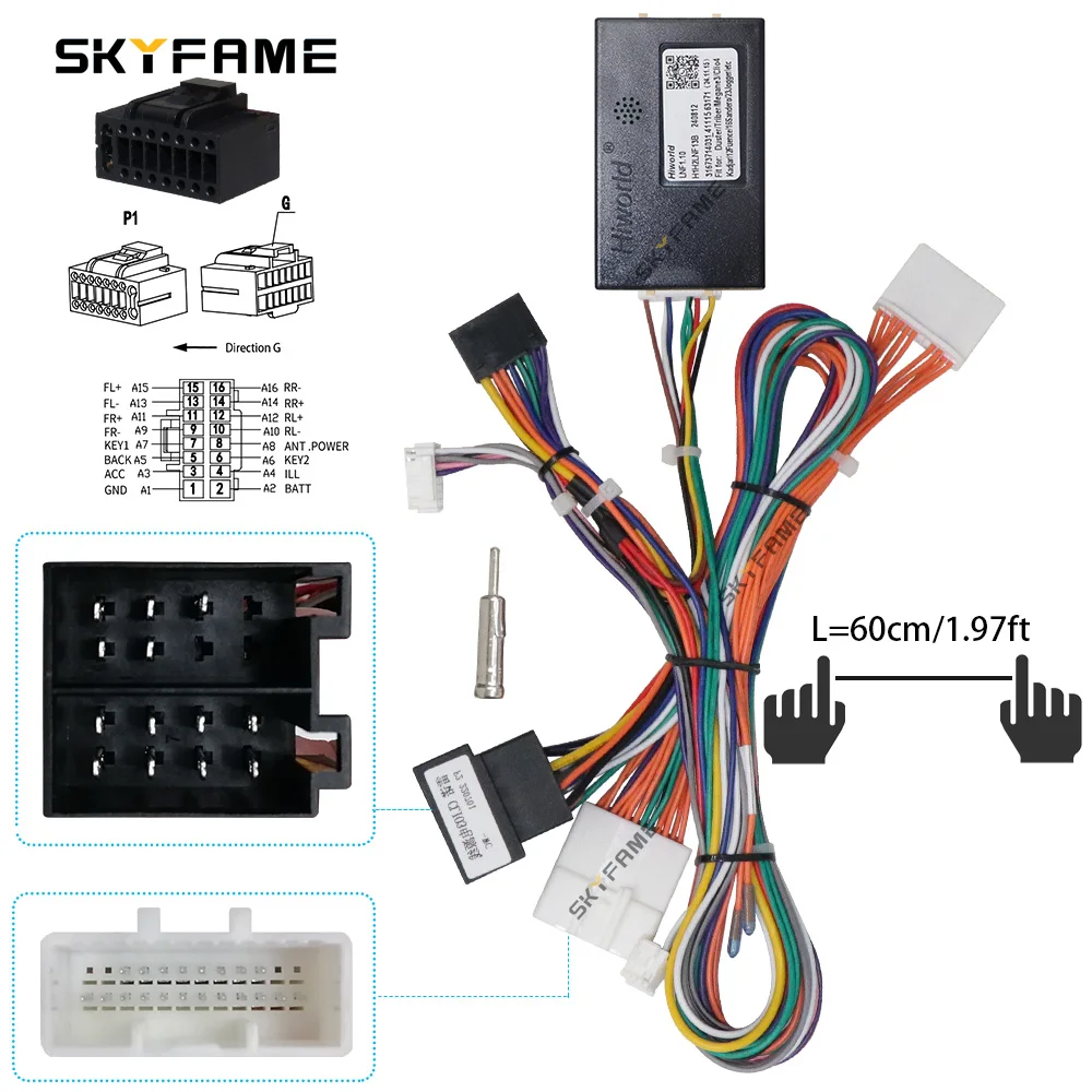 Adaptateur Faisceau Câbles 16 Broches + Décodeur Canbus Pour Renault Megane 2 (2004-2007) Et Clio 3 (2005-2014) - Pour Installation Autoradio Android, Câble D'alimentation