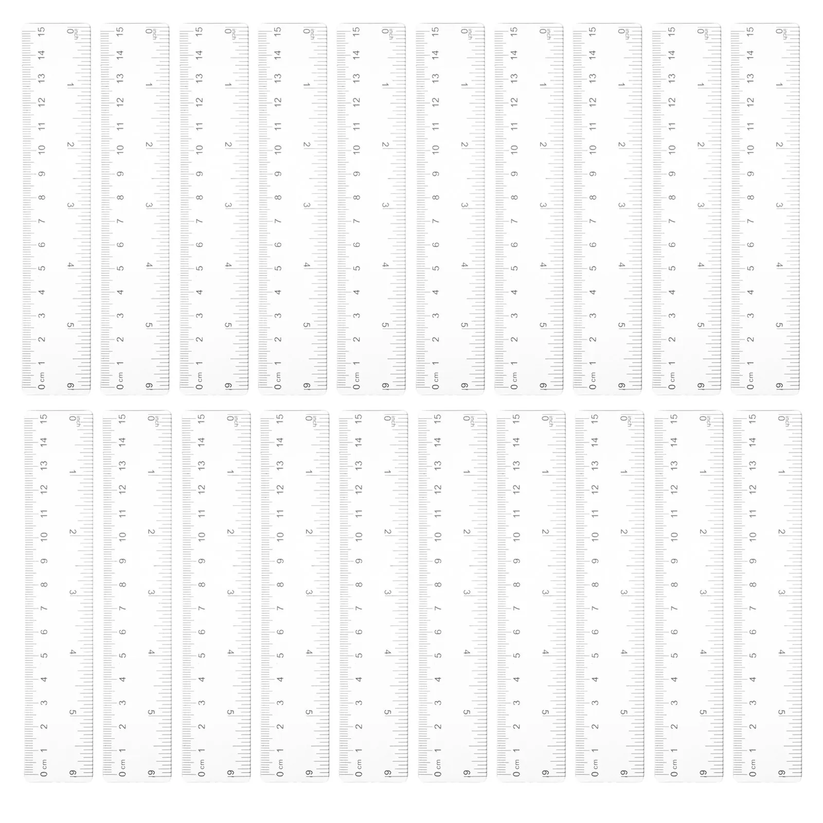 50Pcs 투명 플라스틱 자 투명 6 인치 15Cm 듀얼 스케일 정밀 측정 자 다목적 학교 교실 사무실