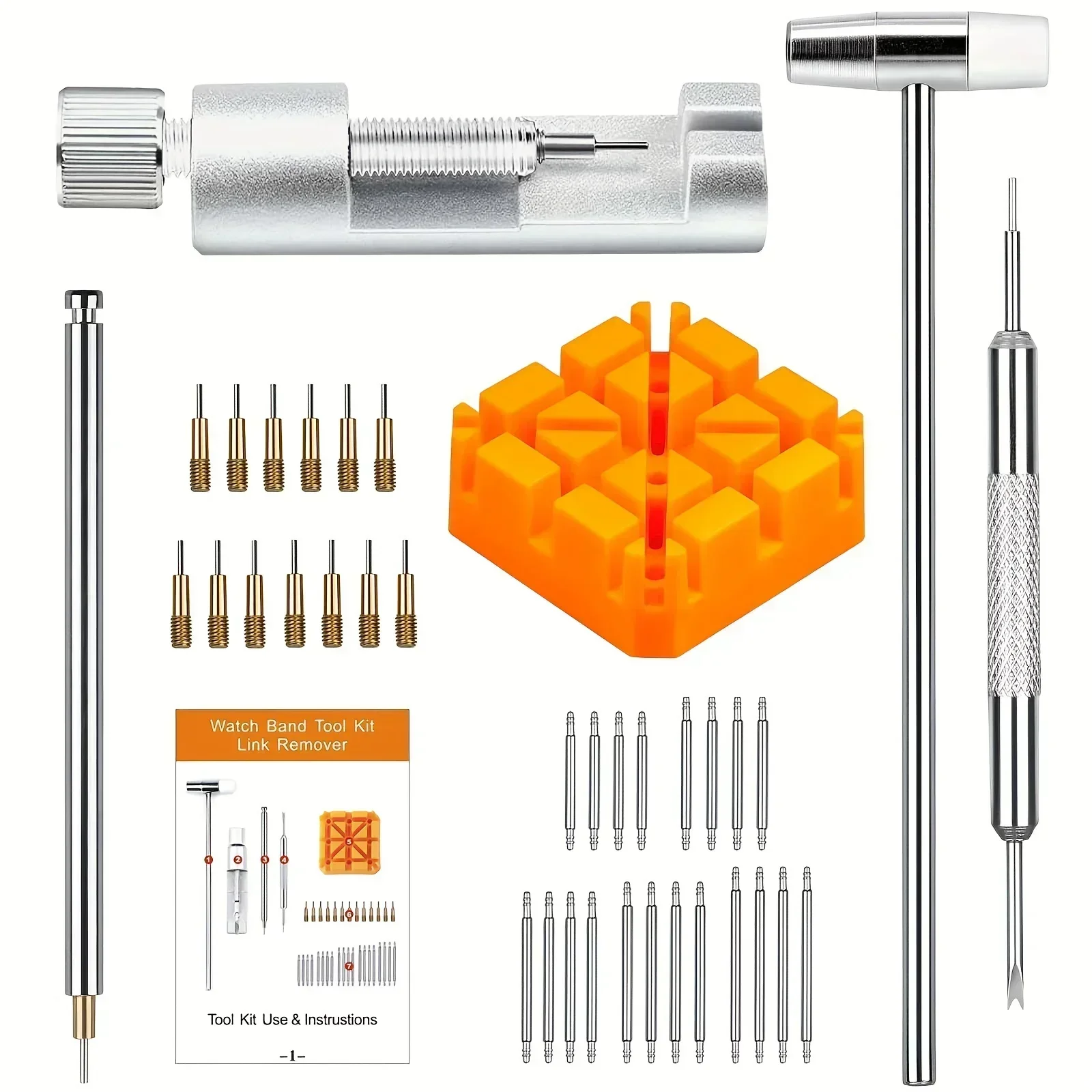 Watch Strap Adjustment & Repair Tool Kit with Easy Pin Removal