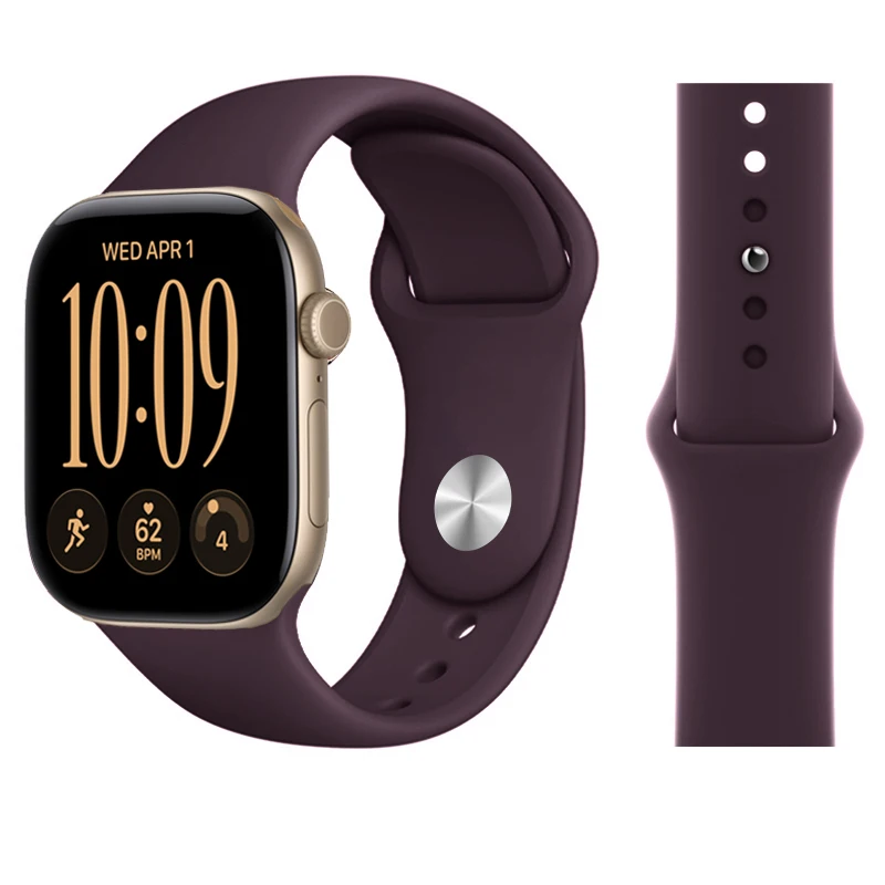 Silicone Sport Band for Smartwatch, Breathable Wristband Strap