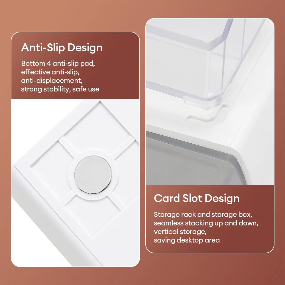 Drawer Type Transparent Cosmetics Box Large Capacity 53 Hole Storage Nail Art Storage Box Skincare Manicure Makeup Storage  Case