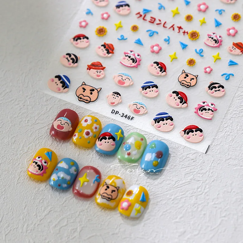 

[Meow.Sensei] Japanese Small New Three-Dimensional Thin Tough Nail Sticker Pro Cute Cartoon Adhesive Nail Stickers Dp367