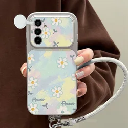 Vibrant Floral Leather Phone Case with Lanyard and Large Window Cover - Galaxy S23 Ultra (EY30 SJL141)