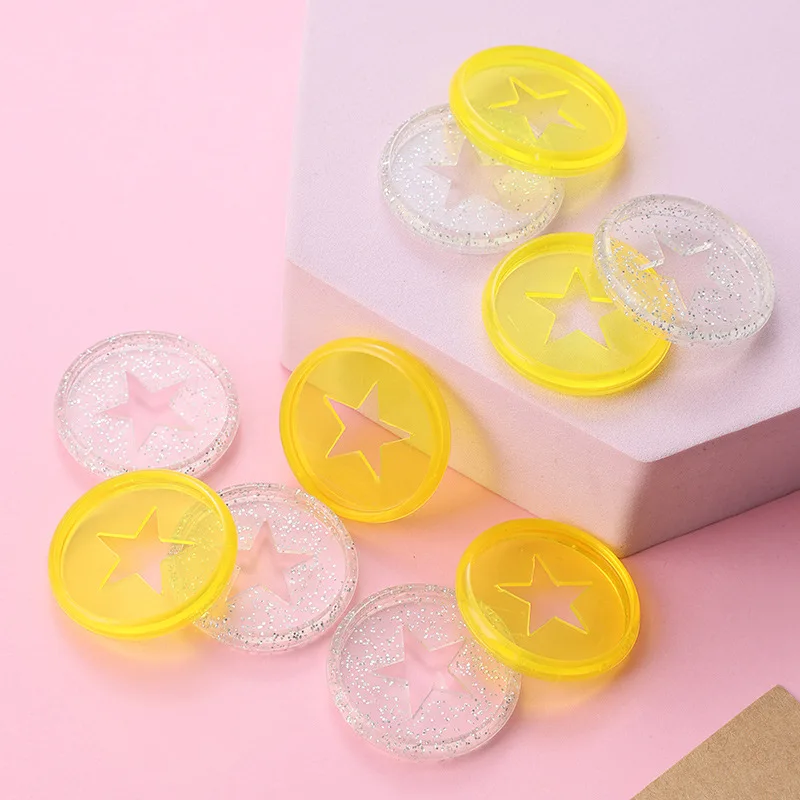 Binder Chest 12pcs 30MM Star Disc Mushroom Hole Binder Discs Notebook Loose leaf Discs Plastic Mini Ring Journal Rings