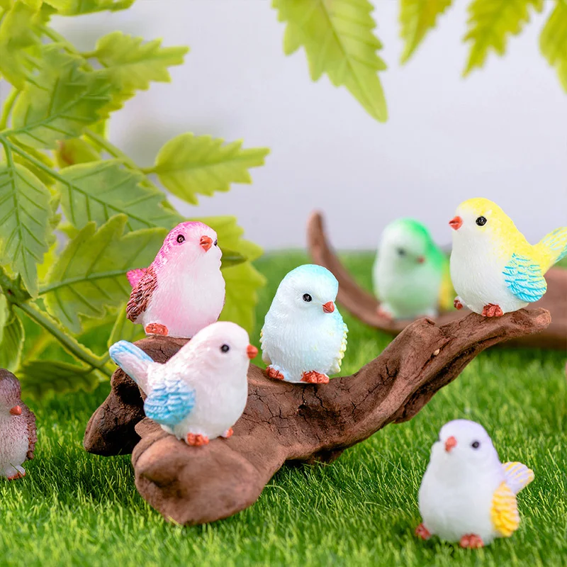 Accessoires de jardin de fées, décoration d'oiseaux de jardin de