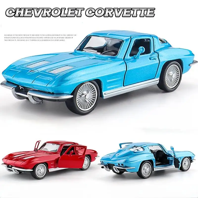 Chevrolet Corvette C2 1963 Retro Supercar Simulation Diecast & Toy