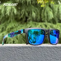 Unisex Polarized Square Sunglasses with Stylish Mirrored Pink Lenses (C64 Mirror Ice Blue)