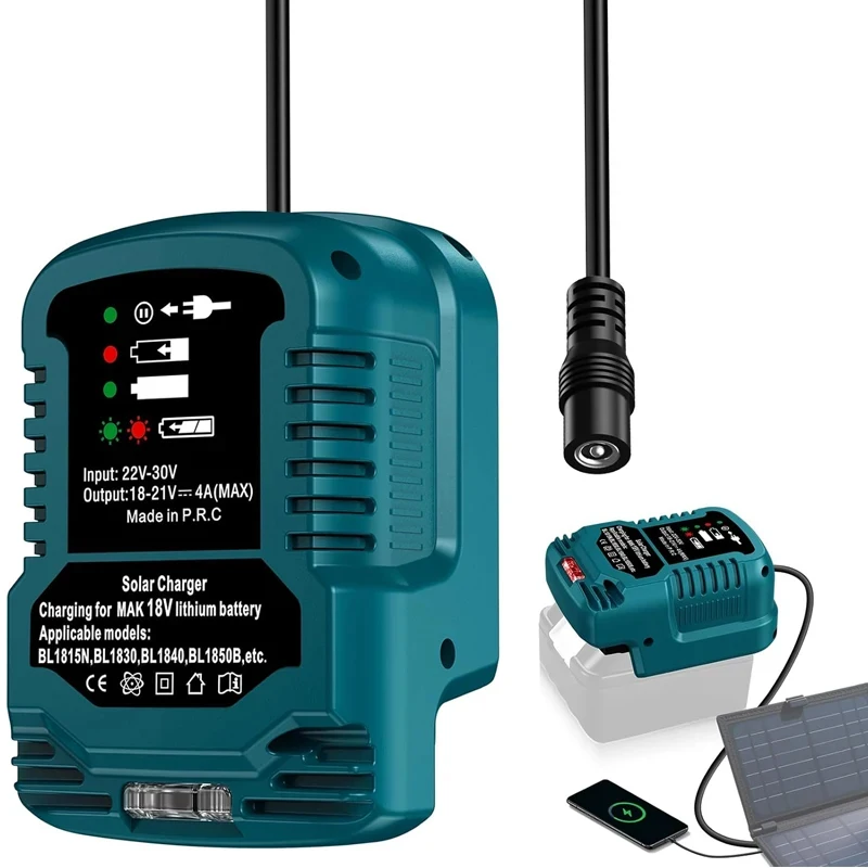 portable charger for Makita 18V Li-ion battery Convert solar panels to for  Makita 18V cordless power tool battery charging
